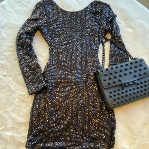 Piao Liang fu ship sequin black dress